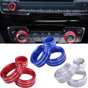 Car Air Conditioning Knobs Audio Circle Trim For BMW F30 F34 F20 F21 F46 X1 F48 X2 F39 F32 F33 1 2 3 Series GT