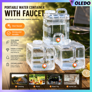 5L/10L/15L Portable Food-Grade Water Container with Faucet for Camping Picnic Driving