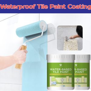 Color Change Tile Paint Coating Waterproof Stain Resistant Tiles Floor Paint Odorless Water Based Paint Bathroom Renovation Coating
