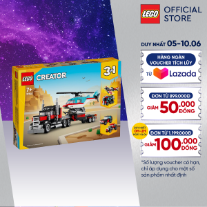 LEGO CREATOR 31146 Đồ chơi lắp ráp Xe tải vận chuyển trực thăng (270 chi tiết)