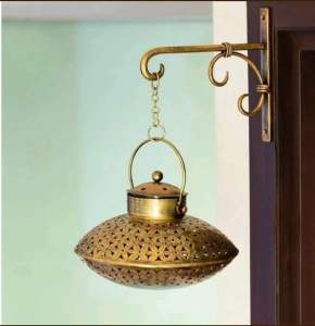 Iron Tealight / INCENSE BURNER / sambrani Holder for Home Decor - Figurine - Home Decorative Items/Home Decor Items for Living Room/Pooja Room Decoration Item - Gift Items/Diwali Gift Items (Golden)