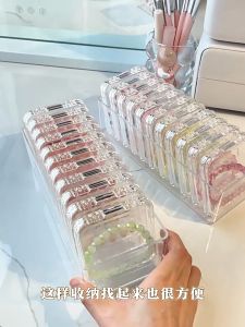 Beads Bracelet Organizer Display Storage Box Transparent Dustproof Jewelry Stand Kotak Gelang 首饰盒子便携透明亚克力手镯链文玩串珠水晶手串收纳盒