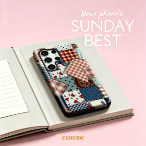 Potdemiel | Vintage Patchwork Quilt For Samsung Galaxy S26 S25 S24 A56 A36 Dual Layer Luxury Full Lens Protective phone Cover CaseChic