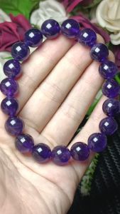 High Grade Purple Amethyst Bracelet 11mm+  天然高货紫冰透体水晶手串 11mm+