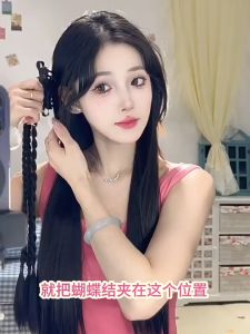 Tóc giả kẹp thắt bím đuôi ngựa phối nơ tóc giả thắt bính cho nữ - PHỤ KIỆN RYRY