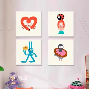 Cartoonins Style Childrens Room Bedroom Decorative Artwork Fun Living Room Sofa Background Wall Combination Hanging Pictures Desktop Display