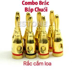 [Combo 8c] Jack Cắm Bắp Chuối Mạ Vàng Nối Dây Loa / Máy Hát / Sân Khấu.4cặp đen đỏ.