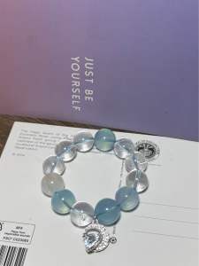 SG LOCAL - Original Design Crystal Bracelet - Celestial Serenity (Aquamarine)14mm big beads