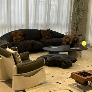 Classic Italian Velvet Misplaced Hill Sofa Living Room Designer Style High End Fabric Sofa Comfortable Medium Hardness Sponge