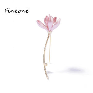 เข็มกลัดดอกทิวลิปสีชมพู สตรีชุดของขวัญงาน สำหรับตกแต่งเสื้อ ชุดเดรส