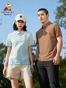 Mexican | Men and Womens Short Sleeve Summer Cool Silk Seamless Business Breathable Polo Shirt