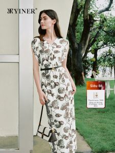 V-Neck Floral Waist Tucking Dress