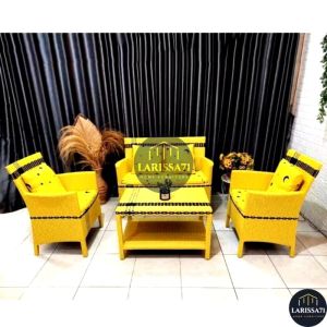 Kursi Tamu Minimalis Rotan Sintetis Free Jok Duduk