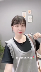 Váy Len Suông Giả Yếm Vai Bèo phom basic dễ mặc hàng ngày bầu bí mặc thoải mái(Hàng QC)