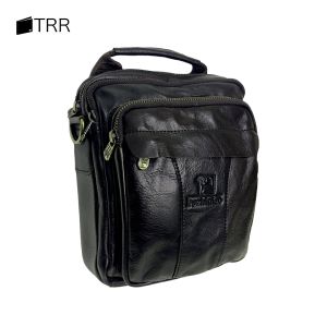 กระเป๋าสะพายข้างหนังวัวแท้ รุ่น 5 ช่องซิป ถอดล้อคสายสะพายได้ กระเป๋าสะพายพาดลำตัวผู้ชาย