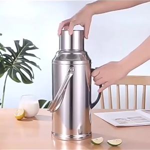 MENGMIAN | Insulated Thick Stainless Steel & Glass Hot Water Flask