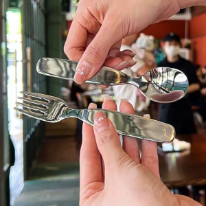 Bunda Choice -C1404 Sendok Garpu Set Stainless Steel Peralatan Makan Gaya Korea / Set Alat Makan