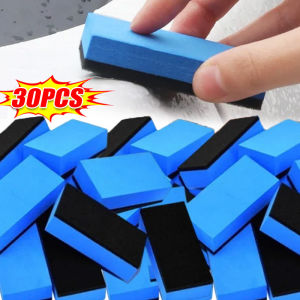 30pcs Car Ceramic Coating Sponge Applicator Glass Nano Wax Coat Sponges Blue Soft Rectangle Sponge Brush Car Cleaning Tool