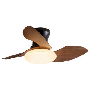 FANCY LAMP CLUB | Modern Master Bedroom Ceiling Fan Light Walnut Wood