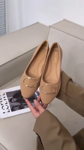 Korean Womens Flat Shoes - Comfortable Slip-On Design - Black Apricot Blue Camel Colors - EUR Sizes 35-40 - Good Quality & Durable - Ideal for Office Work & Outdoor Activities