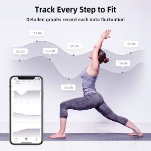 Smart Scale for Body Weight Digital Bathroom Scale BMI Weighing Body Fat Scale Body Composition Monitor Health Analyzer with Smartphone App 400 lbs - Black