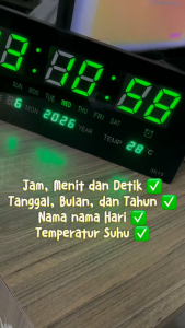 (BAYAR DITEMPAT) JAM DINDING TEMPEL DIGITAL LED ALARM CLOCK PENGINGAT WAKTU