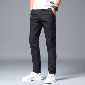 Spring 2024 Mens Loose Straight Leg Casual Pants Ice Silk Quick Dry Fashionable Korean Style Summer Travel Workwear Trousers