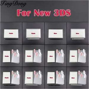 1Set For New 3DS Console Plastic /Glass Top LCD Screen Lens Cover + Top Bottom Screen Protector Film+Stylus Pen