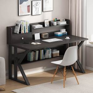Simple Computer Desk Bookshelf Integrated Office Desk Chair Combination for Middle School Students Girls Bedroom Study