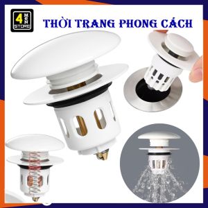 Nút Chặn Thoát Nước Bọc Sứ Cho Bồn Rửa Ngăn Mùi Lọc Rác Tiện Dụng - Nút Nhấn Xả Lavabo Thay Thế Ngăn Mùi Chặn Rác Bồn Rửa Mặt Dễ Dàng Lắp Đặt / NẮP ĐẬY Lỗ Thoát Xả Nước Bồn Rửa