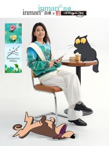 INMAN | Áo Sweater Minh Họa Mèo Nghệ Thuật cho Mùa Thu