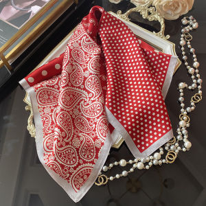 ผ้าพันคอไหมขนาดเล็กสไตล์ฤดูใบไม้ร่วงและฤดูหนาว Magiเด็กผู้หญิงs ผ้าไหมซาตินลายดอกไม้สำหรับผู้หญิง ผ้าพันคอไหมแท้ ผ้าพันคอไหม ผ้าพันคอแฟชั่น