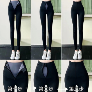 Kaka Womens Clothing Official Flagship Authentic 19 Th Generation Double Pressure Belly Contracting Zipper Shark Pants Hip Lifting Outwear Leggings
