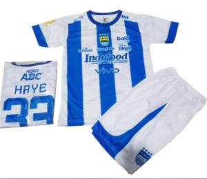 Jersey THOM HAYE PERSIB BANDUNG terbaru musim 2025/2026 untuk anak usia 5 sampai 12 tahun
