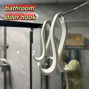 2PCS Double Hooks for Bathroom Door No-Drill Universal Thickened Load-Bearing Traceless Non-Adhesive Storage And Clothes Hooks
