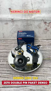 PAKET Denso 2570 DS Klakson Disc 12 Volt Double Soket Pin Terminal 2 High & Low Tone Disk Horn + Denso Kabel Relay Set