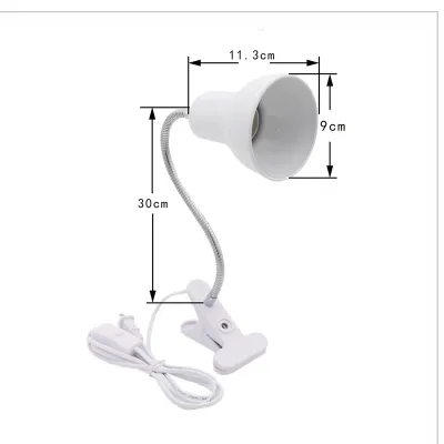 E27 Desk Lamp with Clamp Base and Adjustable Gooseneck EU US Plug in Clip Lamp for Cupboard Desk Bedside Small Book Lamp