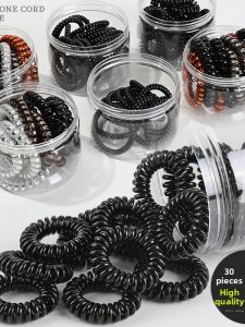 MOYAJIEKA | Plastic Long-Hair Friendly Korean-Style Round Elastic Telephone Wire Hair Tie