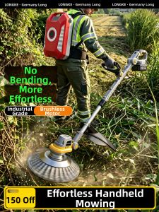 LONGKE | Backpack Lithium Battery Powered High-Power Lawn Trimmer