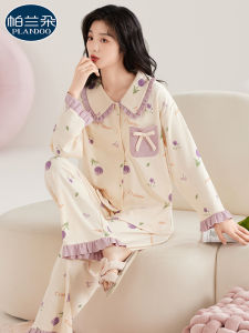 Long Sleeve Pure Cotton Nightgown Womens Spring Autumn Style Cute Princess Home Clothes Youth Casual Floral Print Sleepwear