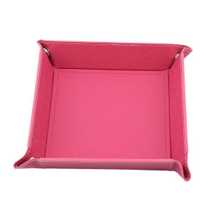 Creative Folding Tray PU Leather Valet Trinket Collapsible Phone Key Wallet Coin Desktop Storage Sundries Box Bins Accessories