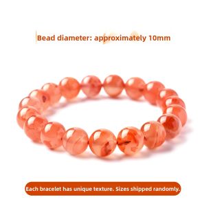 LINGFEI | Ice Drift Effect Zhaotong South Red Agate Bracelet 10-15mm