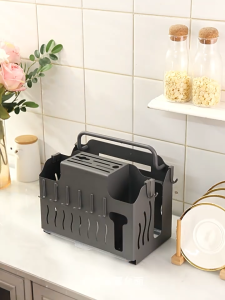 ที่เสียบมีด ที่เก็บมีสแตนเลสติดผนัง ที่วางมีในครัว สามารถตั้งโต๊ะ หรือ แขวนติดผนังได้