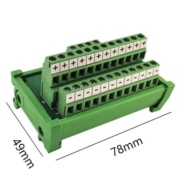 Power Distribution Terminal Block 2 Input 12 Output for DIN Rail ...