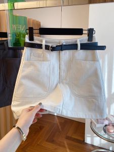 2026 New White High Waist A-Line Mini Skirt Womens Summer Loose Denim Skirt Korean Style Cotton Blend Bodycon Skirt