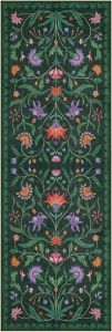 Boho Floral Vine Runner Rug European Classic Carpet with Flower Pattern Vintage Decor Long Non-Slip Mat for Hallway Living Room