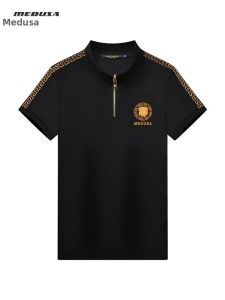 MEIDUSA | Summer New Embroidered Casual Polo Shirt With Zipper Short Sleeve Tshirt