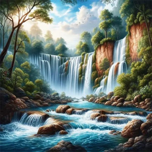 500/1024PCS Jigsaw Puzzle Beautiful Waterfall Landscape Art For Adults Great Weekend Relaxation And Family Fun Gift