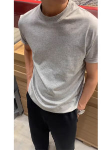 Gray T-Shirt Mens 300G Heavy Weight American Wear Fitness Sports Mens Short Sleeve Summer Silm Small Neckline Half Sleeve