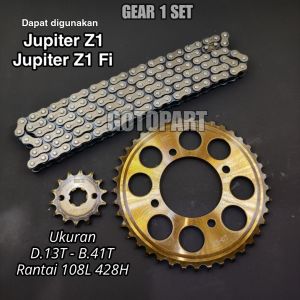 Gear set Jupiter Z1 gearset girset gigi tarik rantai roda model sss Jupiter Z1